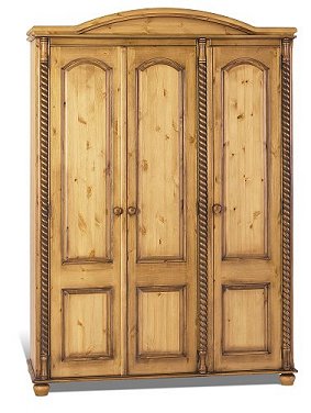 Triple Full Hanging Wardrobe - Flat Top - Cottage