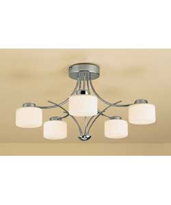 Unbranded Trizo 5 Light Chrome Plated Semi Flush Ceiling Fitting