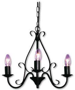 Tuscany 3 Light Ceiling Fitting - Black