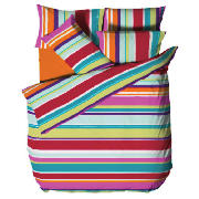 Unbranded Twinpack Print Duvet Set Double bright stripe