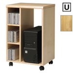 (U) Scandinavian Real Wood Veneer Mobile CPU Trolley - Oak