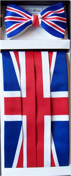 Union Jack Cummerbund / Bow Tie Set