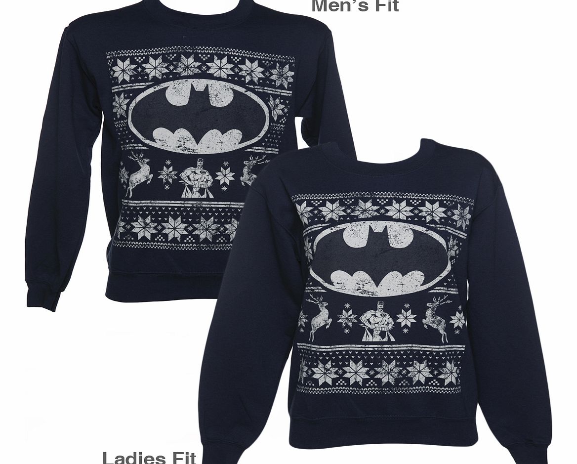 Unbranded Unisex Navy DC Comics Batman Fair Isle Christmas