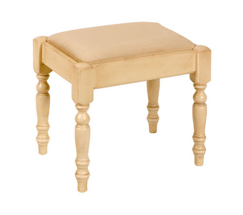 Upholstered Stool - Beige Top - Jasmine