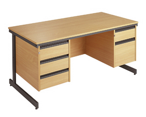 Value line rectangular C leg executive desk