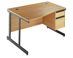 Value line wave C leg single pedestal desk