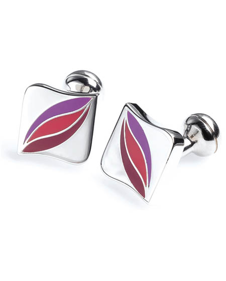 Unbranded Van Heusen Lilac Red Enamel Swirl Cufflinks