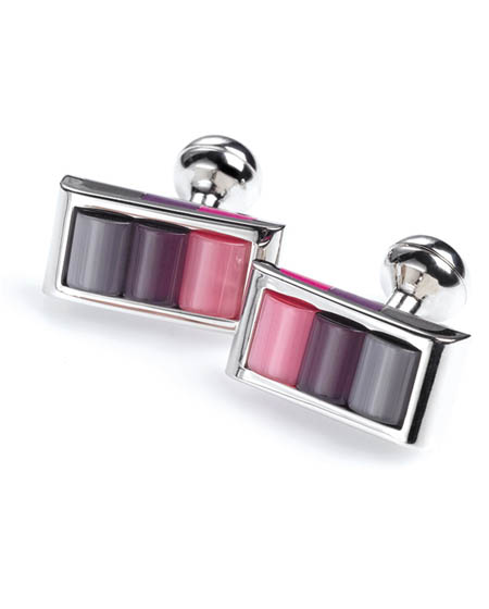 Unbranded Van Heusen Purple Grey Cats Eye Cufflinks