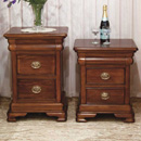 Vanessa dark wood bedside cabinets furniture