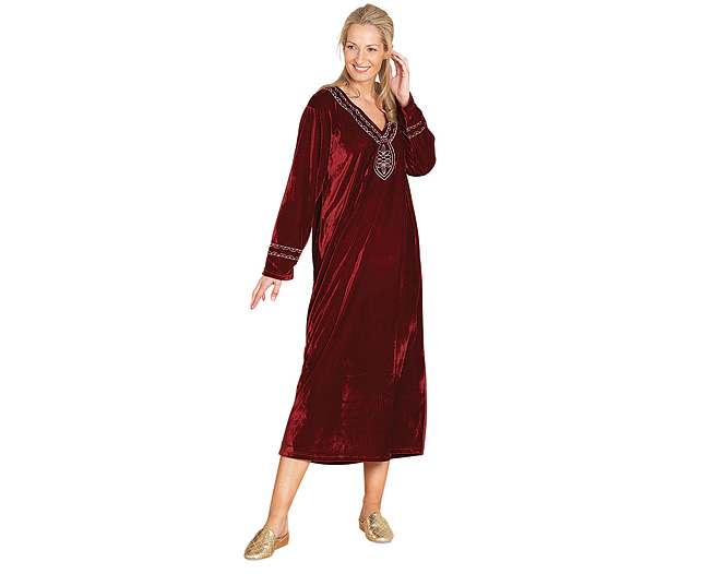 Unbranded Velour Glamour Kaftan, Burgundy Small to Medium(2)