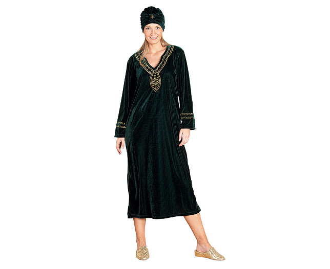 Unbranded Velour Glamour Kaftan, Jade Small to Medium