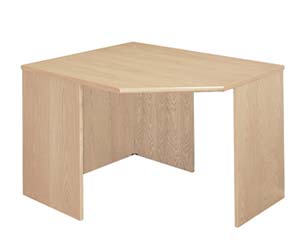 Veneer ergo corner link desks maple