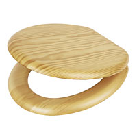 Veneered Moulded Wood Toilet Seat - Pine