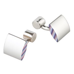 Walton Designs Curved Square Edge Print Cufflinks