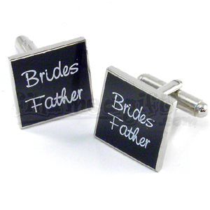 Unbranded Wedding Brides Father Cufflinks - Black