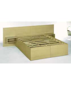 Weston Oak Double Bedstead with 4 Drawers - Frame Only