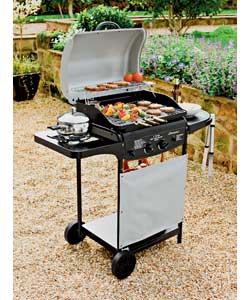 Unbranded WG2400 2 Burner Gas BBQ with Side Burner