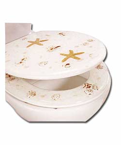 White Seashore 2 Piece Toilet Seat