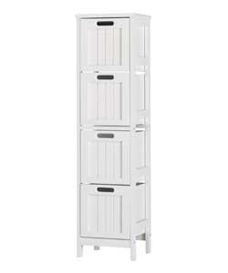 Unbranded White Shaker Style 4 Drawer Bathroom Storage Unit