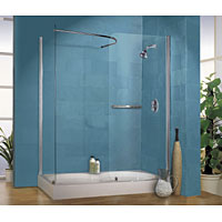 White/Silver Walk-In Shower Enclosure & Tray