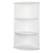 Unbranded White Wood 3 Tier Wall Mounted Corner Shelf Unit