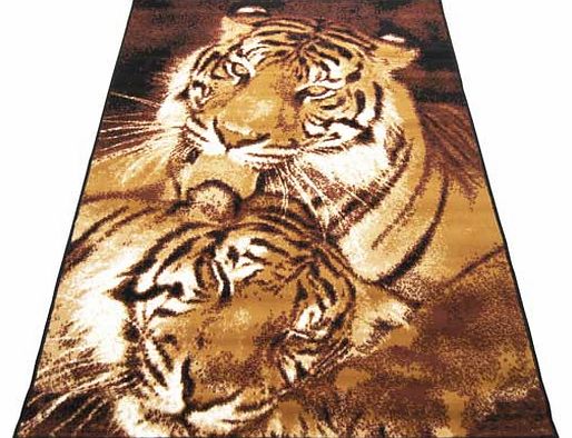 Wild Tigers Scene Rug - 80 x 150cm