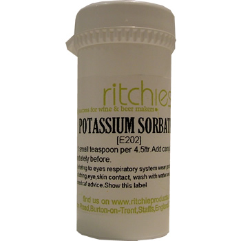 Unbranded WINE STABLISER POTASIUM SORBATE 25GRM