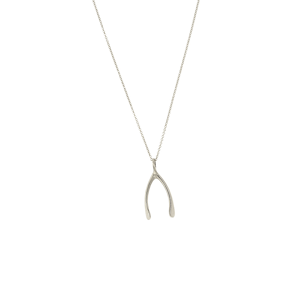 Unbranded Wishbone Pendant - White Gold