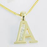 Womens 9ct. 10ct. Diamond Set Initial Pendant