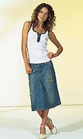 Womens Denim Jewel Skirt