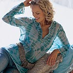 Womens Long-Sleeved Floaty Kaftan