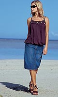 Womens Plaited Shoulder Strap Top