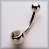 Yellow Sapphire Set 6mm Bead Platinum Bellybar