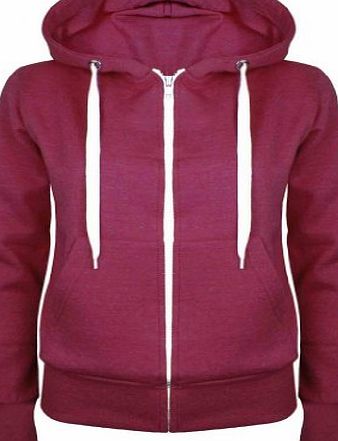 Up Town New Womens Ladies Plain Hoody Girls Zip Lace Top Hoodies Jacket Sweatshirt Top : Color - Navy : Size - 10