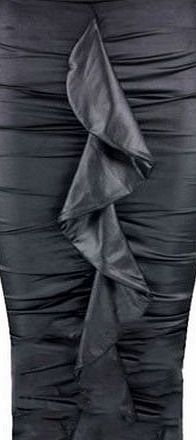 Uptown Girl NEW WOMENS LADIES CELEB KIM KARDASHIAN FRILL WET LOOK PENCIL TUBE DRESS SKIRT