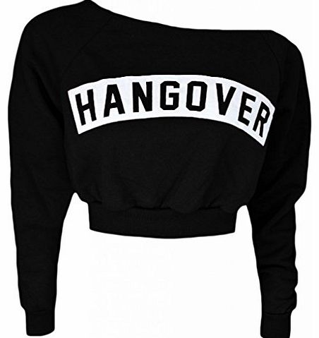 Uptown Girl NEW WOMENS LADIES OFF SHOULDER CROPPED LONG SLEEVES SWEATSHIRT JUMPER TOP 8-14