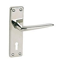 Lock Door Handle Royale Polished Nickel