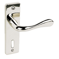 Lock Door Handle Victoria Polished Nickel