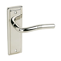 Nevada Latch Door Handle Polished Nickel