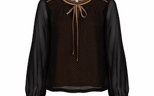 Tilly black sheer layer blouse