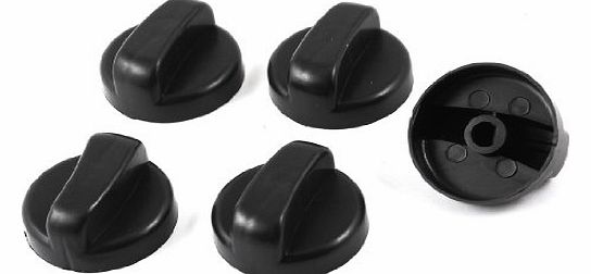 5 PCS Kitchen Black Plastic Gas Stove Cooker Control Knobs