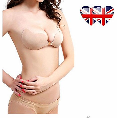 V Bra New V Bra,Adhesive,Seamless Sexy V Bra, ,Cup Size AB,CD,DE-Colour :Black & Beige (Beige, CD)