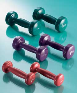 V-fit Pro Bells - Dipped Cast Iron Dumbbell Set