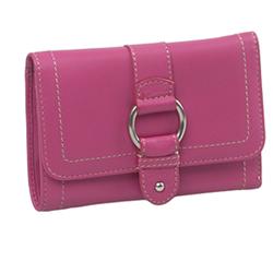 Female Elisha Leather Upper Leather Lining Leather Lining Bags in Black, Fuschia