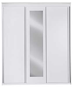 Mirrored 3 Sliding Door Wardrobe - White