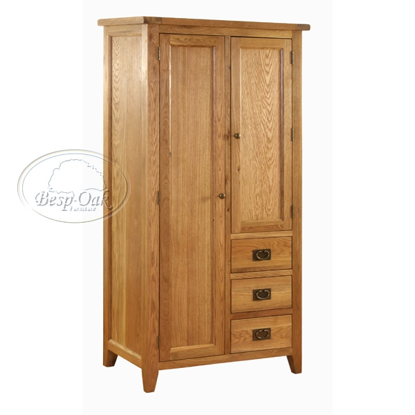 Oak Petite 2 Door 3 Drawer Wardrobe