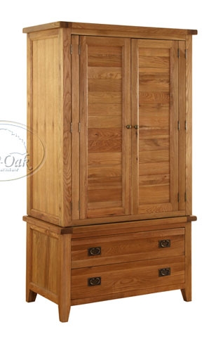 Oak Wardrobe with 2 Drawers