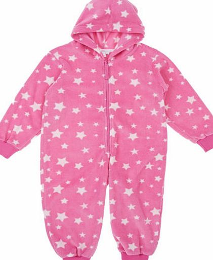 Vanilla Park Girls Vanilla Park Printed Fleece Onesie - Pink