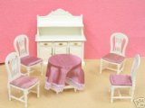 Vanity Fair 6 Piece Dolls House Dining Romm Set Scale 1 : 12