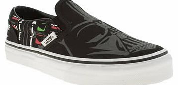 kids vans black & white classic slip-on star